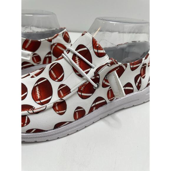 Unbranded Slip On White Shoe Football Graphic All Over Print Eu 37 US 6.5 New - Picture 6 of 9